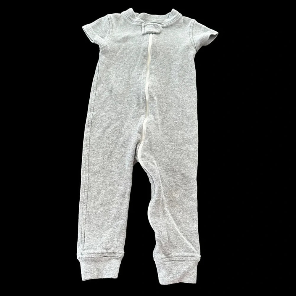 Owlivia Baby Size 12-18 months Gray Organic Cotton Zip Up One Piece Sleeper Grey